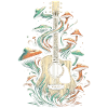 Guitare acoustique aux champignons