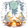 Ghost Halloween Book Campfire