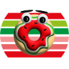 Melonen Donut im Urlaub.