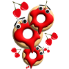 Drei leckere Kirsch Donuts.