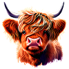 Highland Cattle Rind Illustration