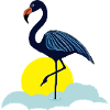 Blauer Flamingo