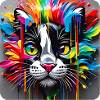 Cat Face in Graffiti Style