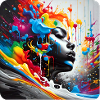 Frau im Graffiti Style