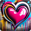 Heart in graffiti style