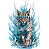 Majestic Lynx in Blue Flames