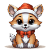 Fox Christmas Design - Kawaii Style