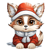 Fox Christmas Design - Kawaii Style