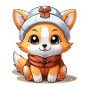 Fox Christmas Design - Kawaii Style