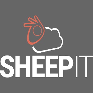 sheepit logo white text