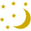 Moon and stars