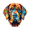 Brasileiro Mastiff brésilien chien aquarelle