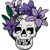 Skull and flowers halloween