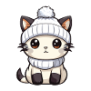 Cat Winter Comic Cute