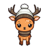 Deer Winter Comic Cute