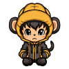 Monkey Winter Comic Cute
