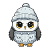 Owl Winter Comic Cute