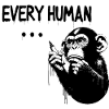 EVERY HUMAN ... | Thinking ape Banksy Style