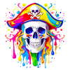 Farbenfroher Piratenschädel