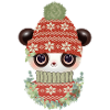 niedlicher Panda mit Pullover,Bommelmütze & Kranz
