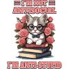 Clever cat with reading glasses