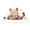 Cute cat playing with cubes