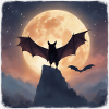Fledermaus vor Vollmond