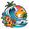 Surf Beach Palm Tree Sunshine Vacanze