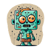 Cute zombie with a square head