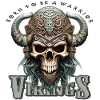 Ein Totenkopf mit Wikingerhelm