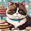 Fat cat with candy