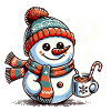 Christmas Snowman with Cocoa Mug ☃️☕️