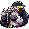 Gorilla stringing pearls