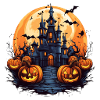 Halloween Spooky Castle Pumpkins
