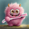 sød lille fluffy monster tandbørste tænder