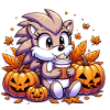 Hedgehog drinks Halloween