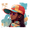 Stylish Woman with Snapback Hat