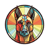 Belgian Malinoi Dog Breed Watercolor Illustration