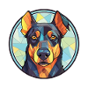 Beauceron Dog Breed Watercolor Glass Illustration