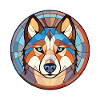 Husky-Hunderasse Bunte Aquarell-Illustration