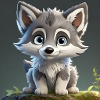 Bébé loup mignon