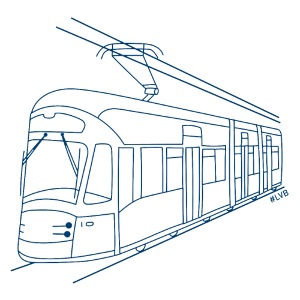 Straßenbahn XL Outlines - blau