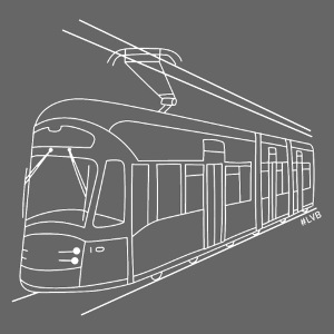 Straßenbahn XL Outlines - weiß