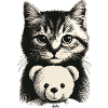 Katze und Teddybär