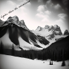 Snow-covered mountain panorama