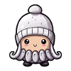 Oktopus Winter Krake Comic Niedlich