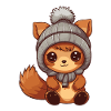 Squirrel Winter Comic Cute
