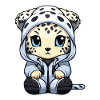 Schneeleopard Winter leopard Comic Niedlich