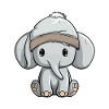 Elephant Winter Comic Cute