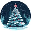 Christmas Tree Snow Motif
